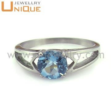 Stainless steel single stone ring designs, sapphire ring