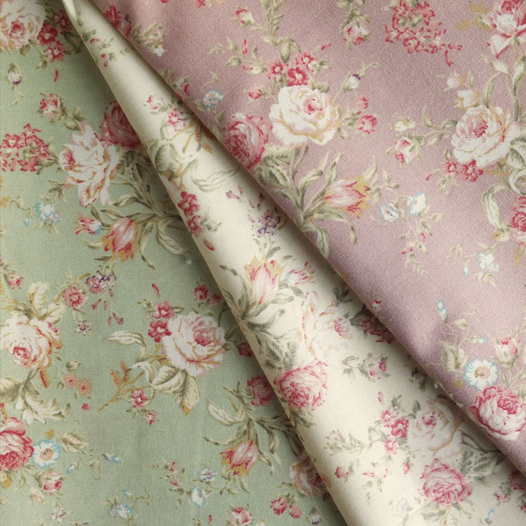 Wholesale Clothing Material Poplin Cotton Woven Floral Design Fabric For Dress