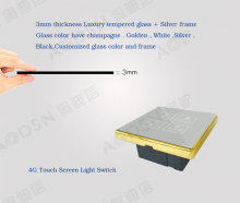 Tempered glass touch screen light switch