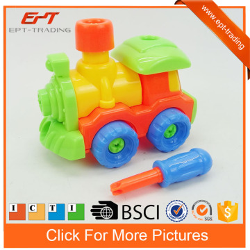 Diy assemble toy enlighten brick puzzle toy train for kids