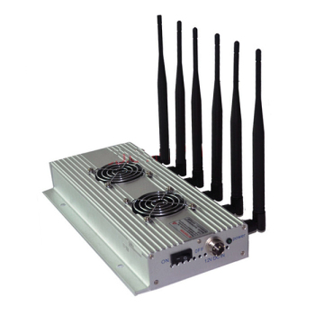 Strong Power Signal Jammer GSM 3G GPS WiFi Signal Jammer 2 Cool Fans 6 Bands Desktop Cellphone Signal Jammer