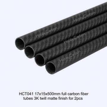 3K 22x20x500mm Twill Matte Full Fiber Tubes