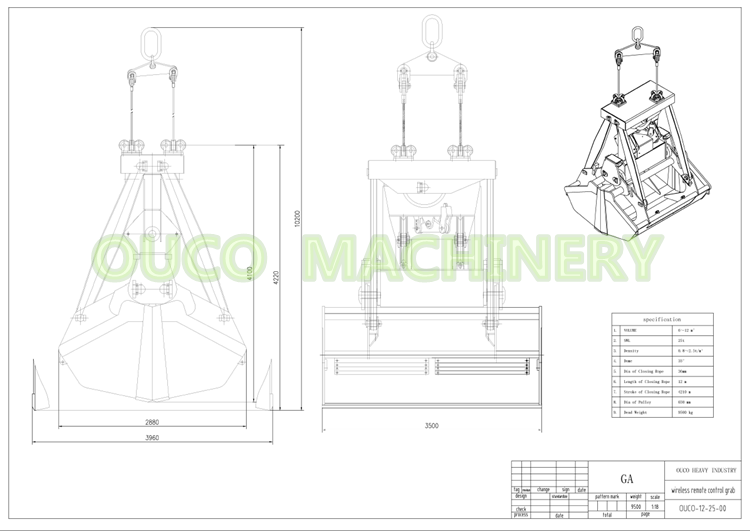 OUCO 12キュービッククラムシェルグラブラジオリモコンマリンシップクレーブメーカー