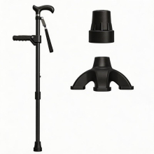 Non-Slip Foldable Cane with Assistive Riser Handle