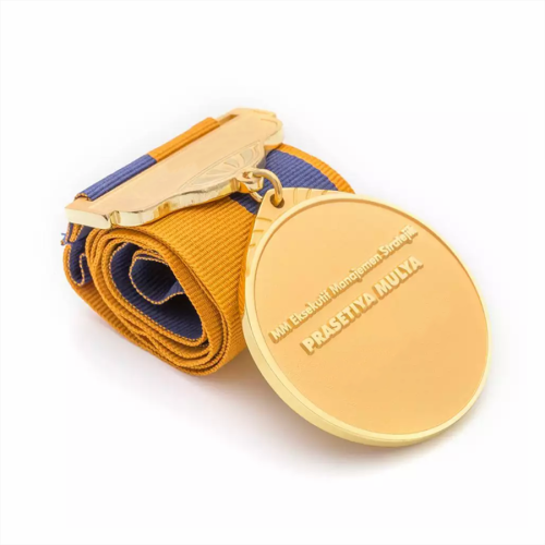 Medalha de metal de prêmio personalizado com fita