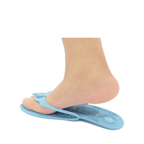 Nuevas pantuflas de lavado de pie de pie de lazada cerdas de silicona