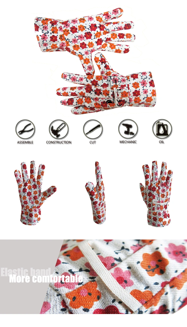 Cotton Prints PVC Dotted Dn Dalm Work Garden Gloves