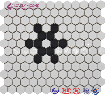 Popular vinyl hexagon floor tile ceramic mosaic