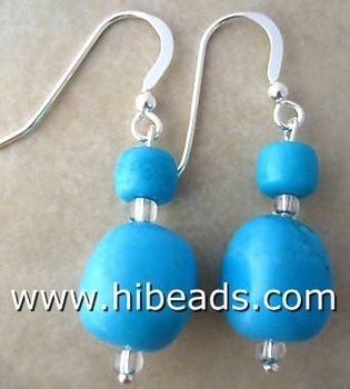 closeout turquoise earring with silver hooks TQE0002