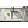 Golden Topmount Double Bowl Above Counter Kitchen Sink