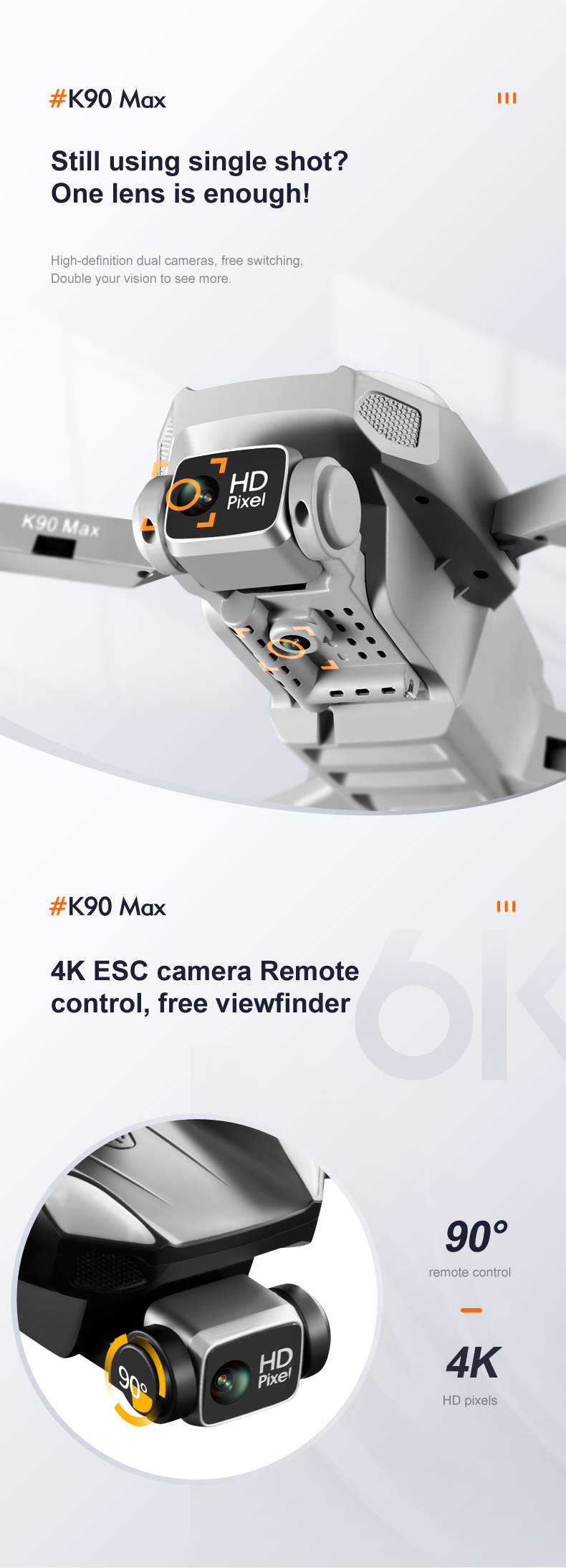 K90 Max K90 Max Drones 360 Degree Laser Obstacle Avoidance 4K HD Aerial Photography Quadcopter Brushless Helicopter UAV