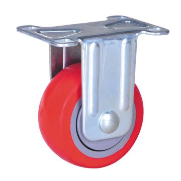 75mm plate rigid caster with pu wheel