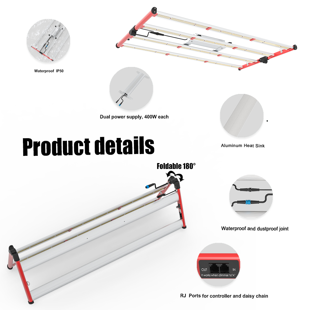 AGLEX LED Barra de luz de cultivo 400W para mudas