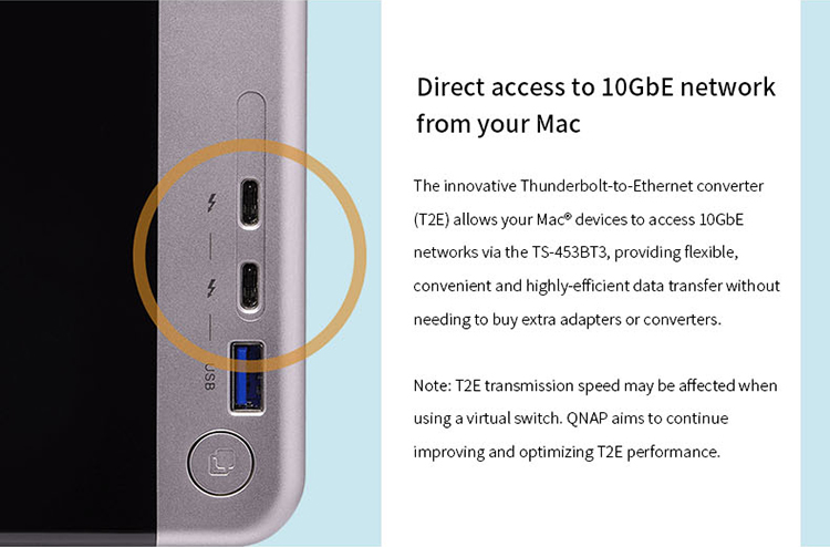 Qnap TS-453BT3-8G 4-bay Thunderbolt 3 network nas storage server