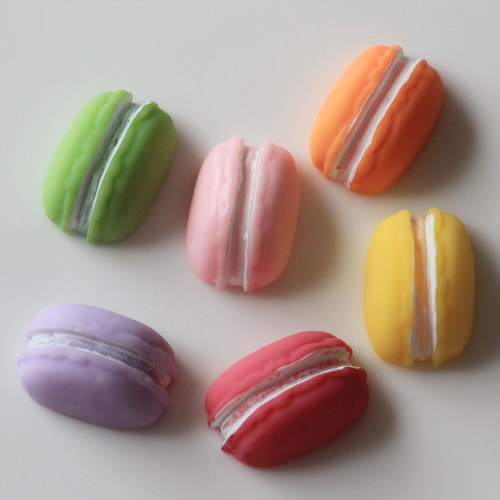 En gros 100 pcs Résine Macaron Flatback Cabochon Miniature Macaron Gâteau Kawaii Boucles D&#39;oreilles Porte-clés DIY Artisanat