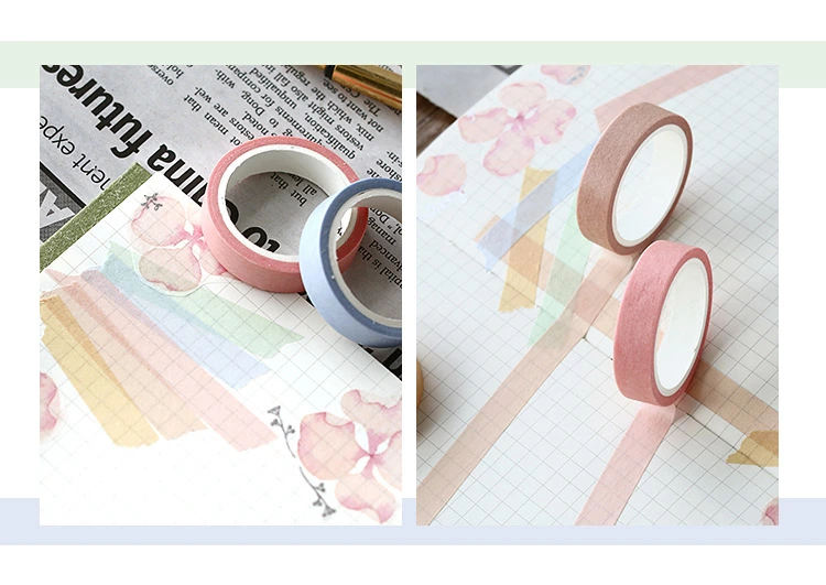 Solid Color Tearable Paper Decoration Tape