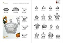 hand pressed glass jar& butter dish& milk cup