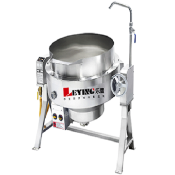 Tiltable Gas Jacket Industrial Cooking Pot with Mixer