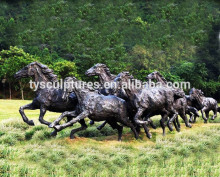 Modern art bronze pieces running horses sculpture for decoration