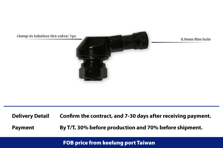 Black DCV510, Clamp in tubeless tire valve