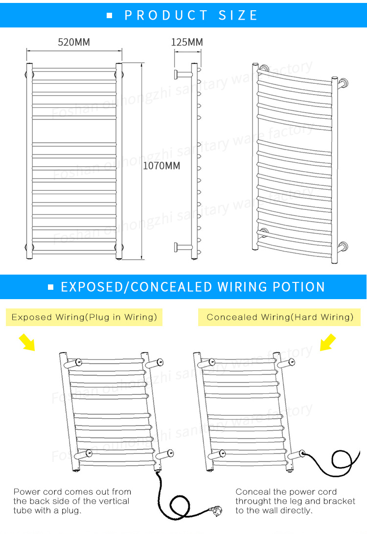 Factory price Stainless steel towel rack Free standing towel rack Heater towel rack