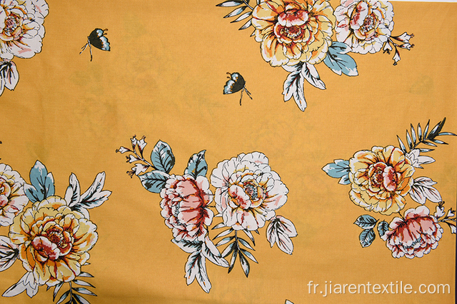 Vente en gros Tissus imprimés à motifs de fleurs d&#39;insectes