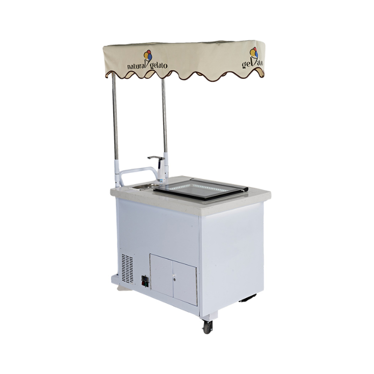 Ice cream cart Mini cute ice cream cart display cabinet outdoor small ice cream cart