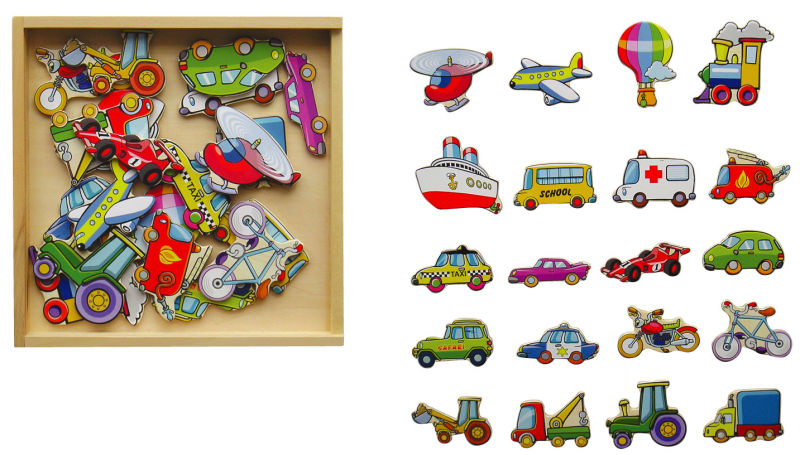 Wooden Magnetic Vehicle Toy (20PCS) (80640)