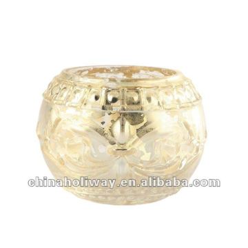 SILVERY GLASS VOTIVE HOLDER