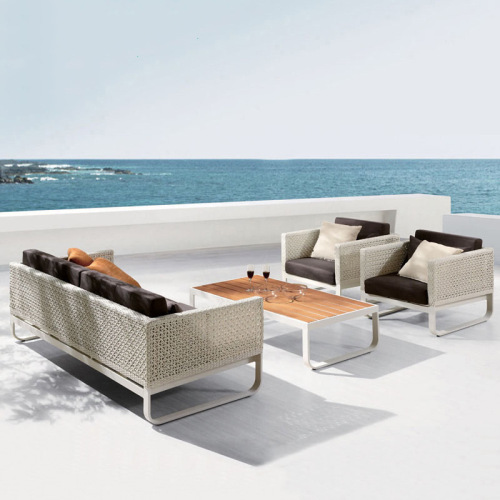 Moderne buitenbalkbalkon Rattan Sofa -combinatie