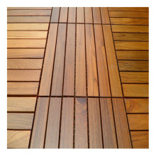 Oiled Finish Anti-Slip Interlocking Burma Teak Hardwood Outdoor Decking Tiles