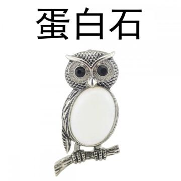 Owl Necklace Healing Crystal Stones Pendant Necklaces for Women Men Gemstone Jewelry for Reiki Spiritual Energy Lucky