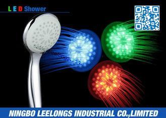 ABS Plastic RGB LED Rain Shower Head With Handheld Temperat