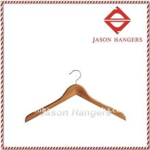 Slight curved body Bamboo jacket hanger with amber colour