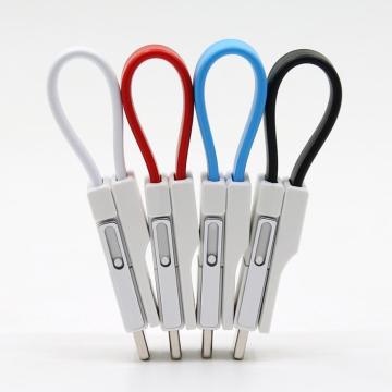 Yijiashishang New design Using For iphone charger usb cable with keychain USB cable magnetic keychain usb cable