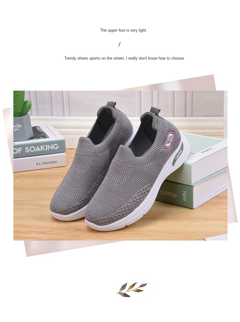 36-41 female Lightweight knitting Casual Walking Shoes Breathable Athletic Fitness Jogging Tennis Racquet Sport Running Sneakers