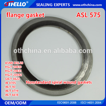China hardware grooved metal gasket metallic spiral wound gasket