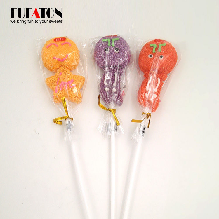 Creative Fruit Flavor long stick jelly  lollipop Candy