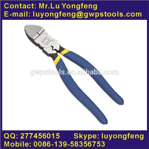 Multi-functional end cutting pliers with 2 color dipped handle cover