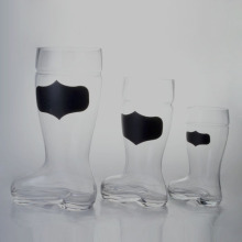 200ml,500ml,1000ml handblown glass boot beer glass