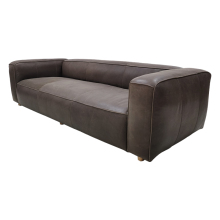 Leather three seater sofa