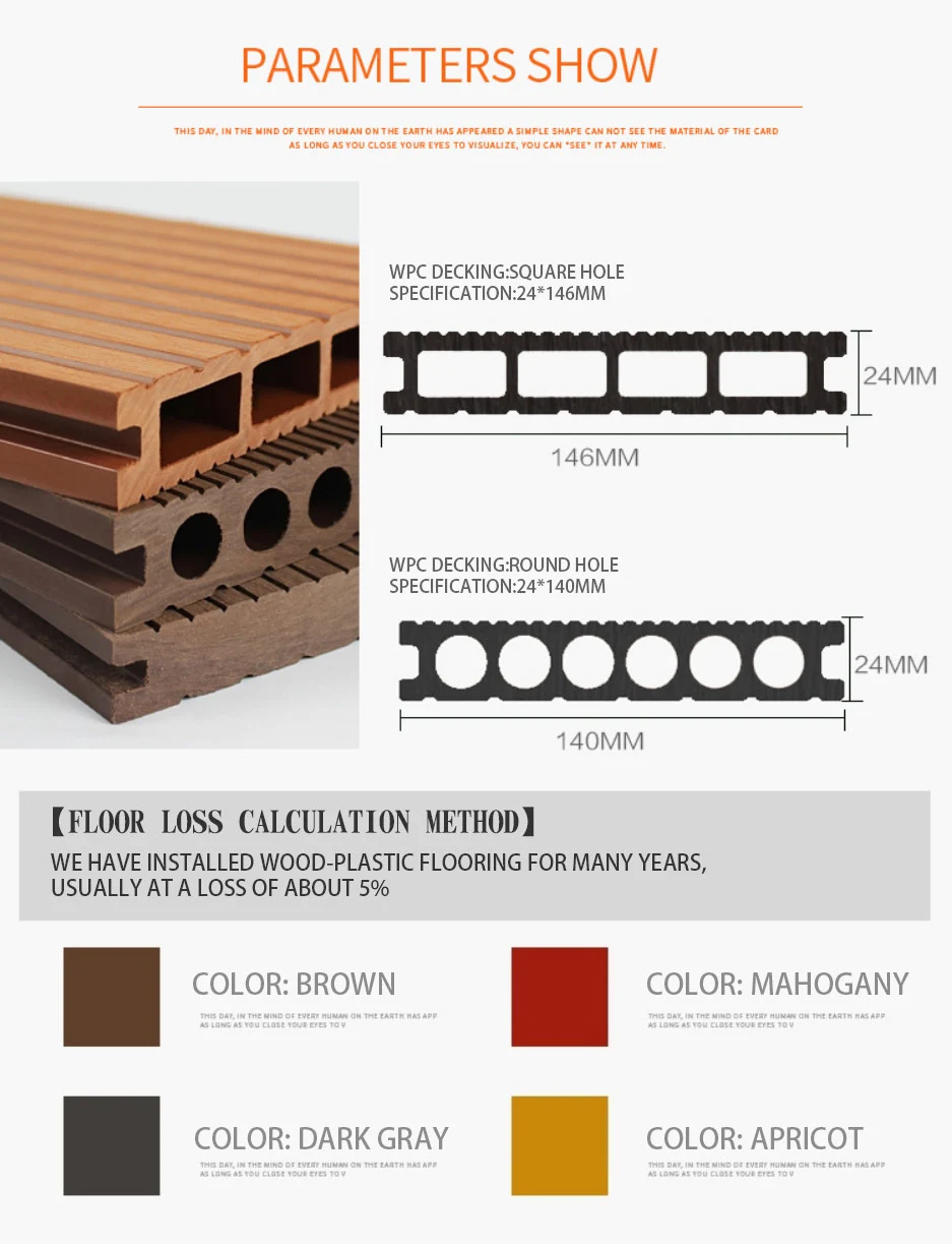 Outdoor WPC Decking Floor for Floating Decking