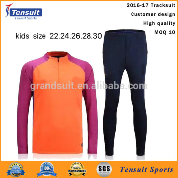 Orange plain soccer uniforms wholesale latest design thailand club tracksuit kids soccer kits cheap