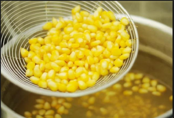 Sweet Corn Kernels in a Freezer