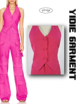 Women's Backless Halter Cropped Crop Top Sleeveless Vest