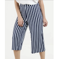 Pantaloni a gamba larga con stampa a righe casual da donna