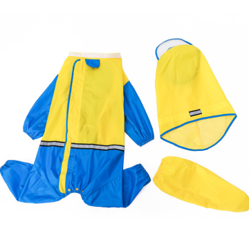 Combinaison imperméable pour animaux de compagnie brun et jaune