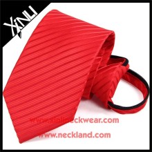 Mens Wholesale Polyester Jacquard Woven Zipper Tie Red