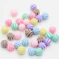 Mixed Color Watermelon Stripe Bead Without Hole Polymer Clay Simulation Candy Round Beads For Children Re-ment Accessories