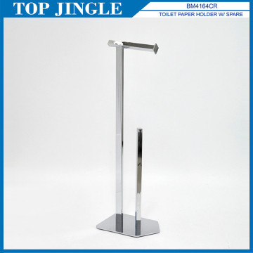 Metal Free Standing spare toilet paper roll holder